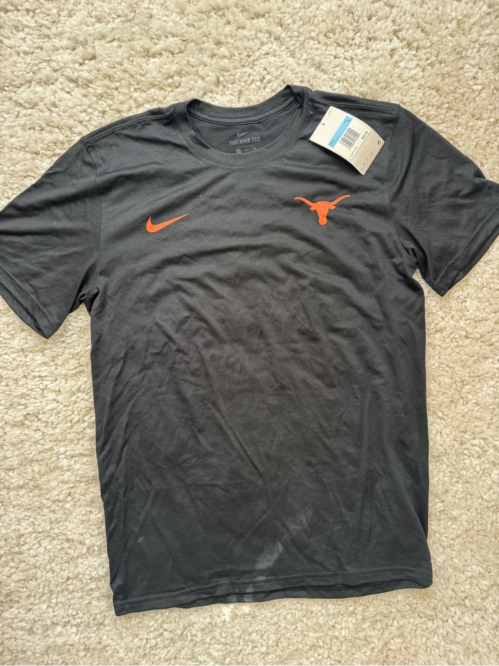 Nike Men’s Black Short-Sleeve Tee with Orange Swoosh and Longhorn